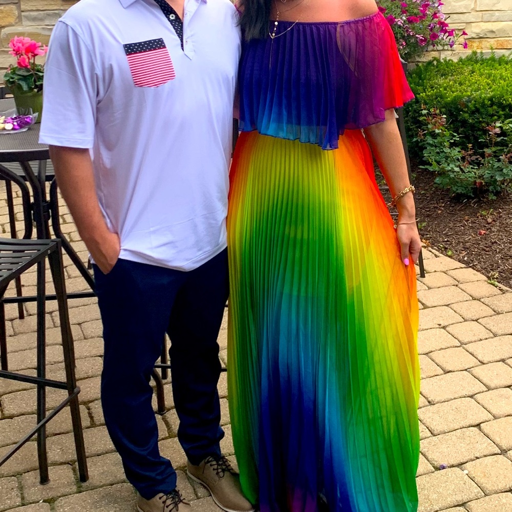 Rainbow maxi dress